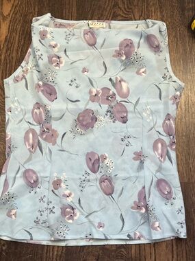 Othr Light Blue Floral Sleeveless Blouse